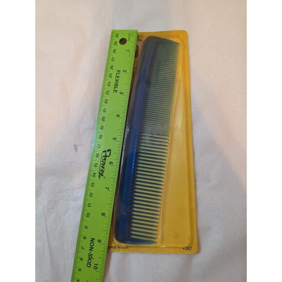 Vintage Goody Deluxe JewelTone Comb NOS Blue Hair Styling New on Card 9" - Picture 3 of 9
